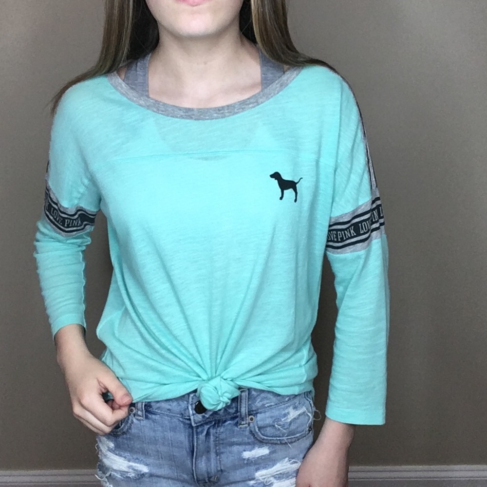 TEAL PINK BASEBALL TEE